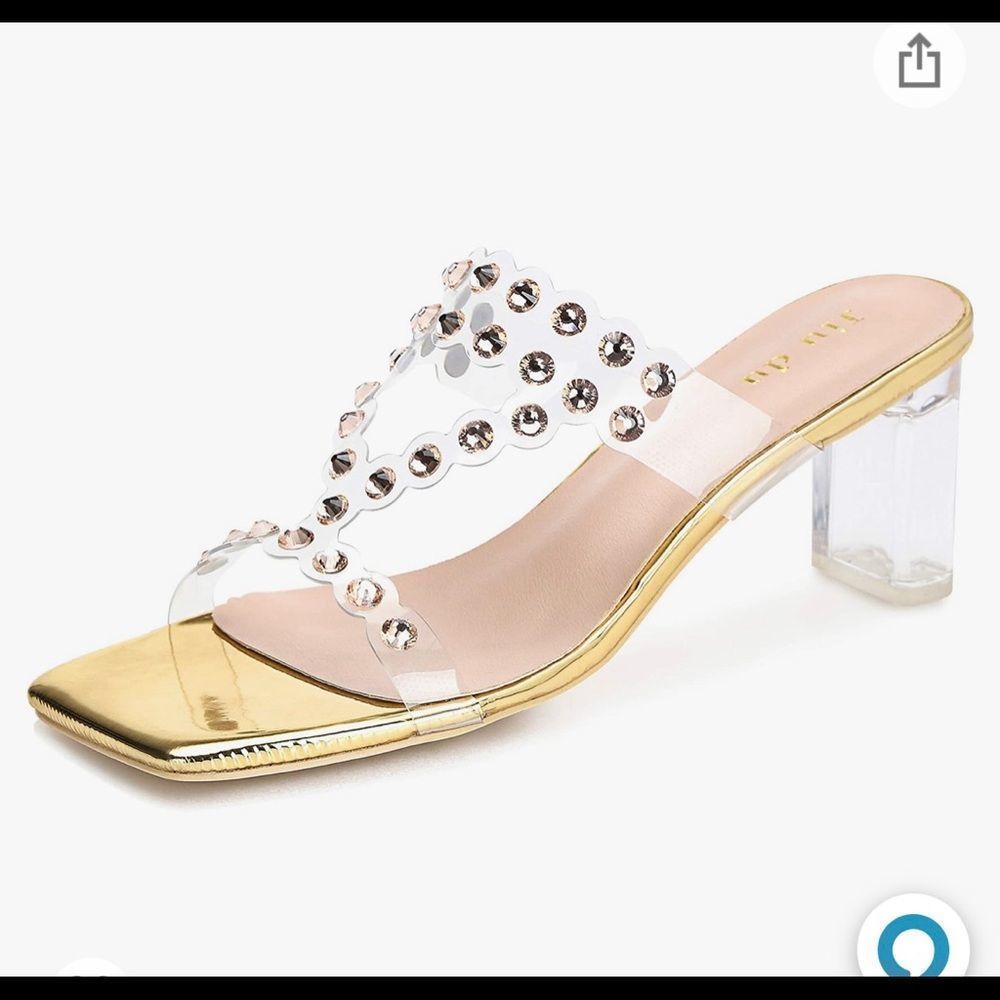 BEAUTIFUL CLEAR MULE RHINESTONE MULES